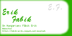 erik fabik business card