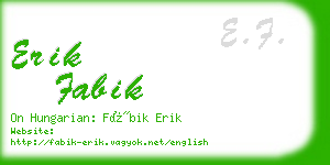 erik fabik business card